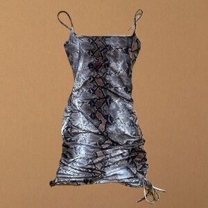 Y2K Windsor Snake Print Body Con Mini Dress